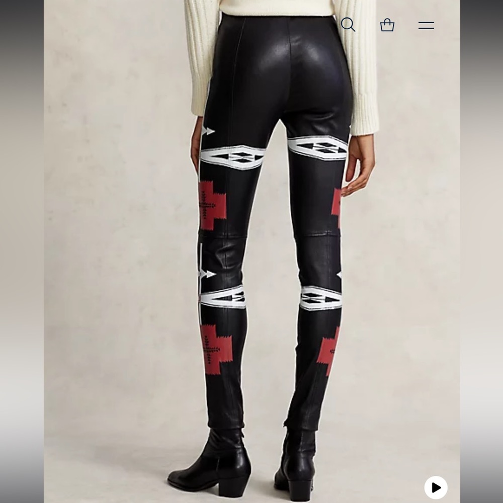 Ralph Lauren lamb skin high waist